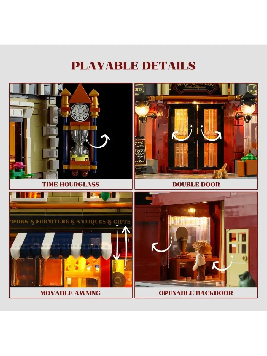 Конструктор модульный с подсветкой Antique-Store Lighting Retro Shop 2847 деталей Lumibricks — изображение 6 из 10, нет цвета