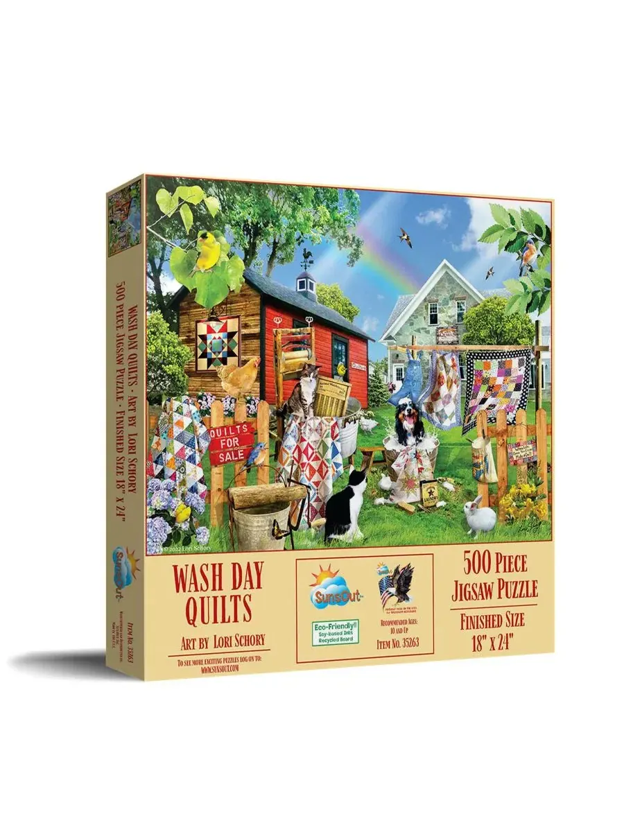 Пазл Wash Day Quilts из 500 деталей для взрослых Sunsout