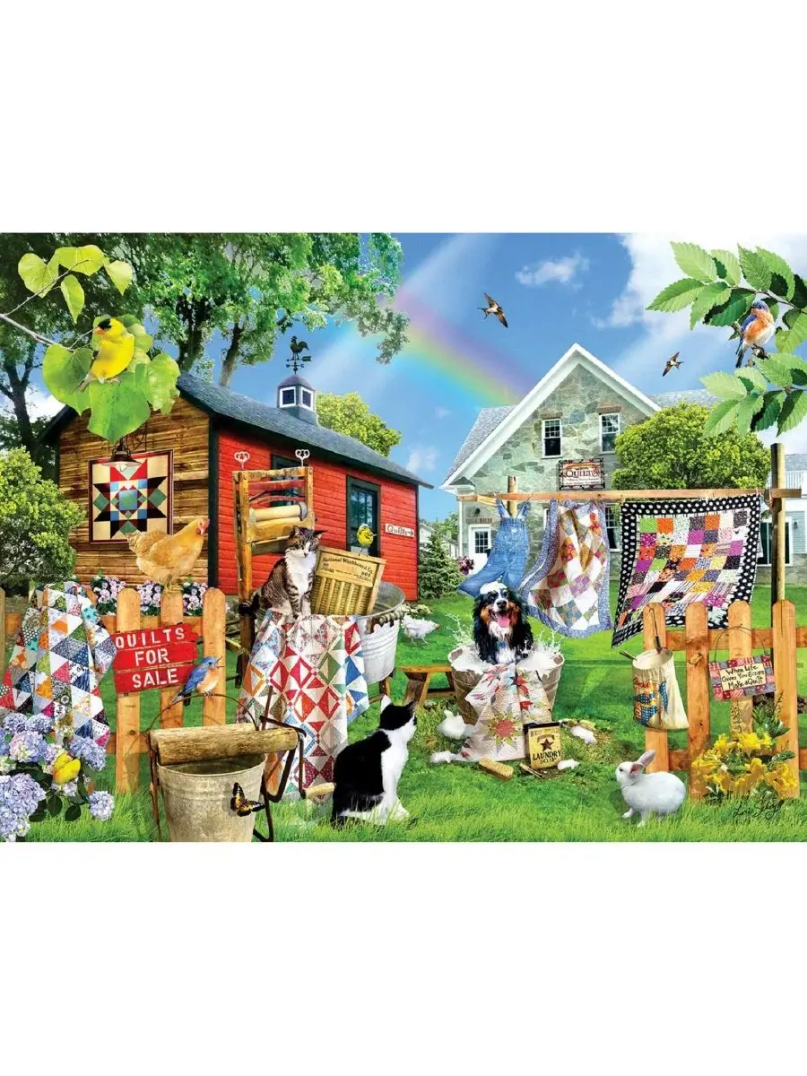 Пазл Wash Day Quilts из 500 деталей для взрослых Sunsout — изображение 4 из 5, нет цвета
