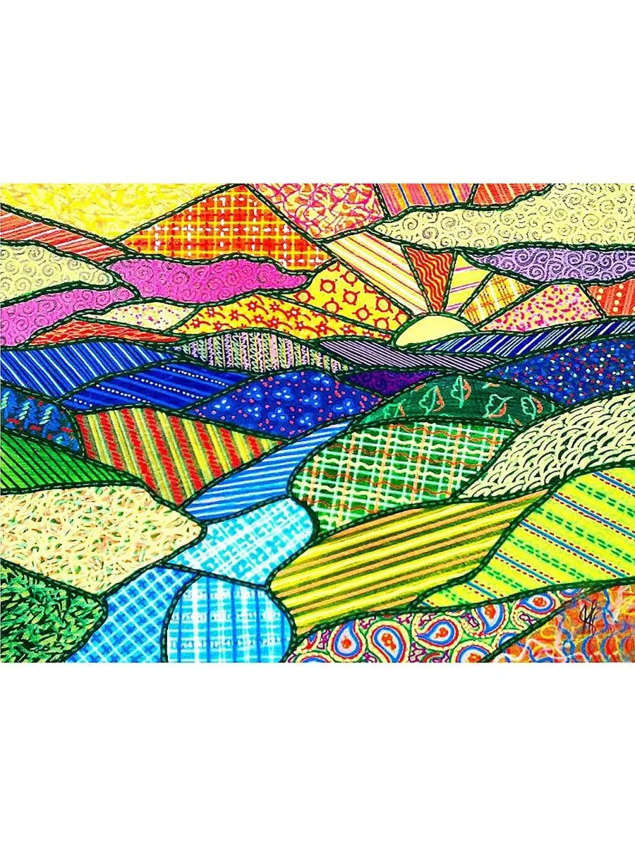 Пазл 500 деталей Quilted Appalachian Sunset SunsOut — изображение 4 из 5, нет цвета