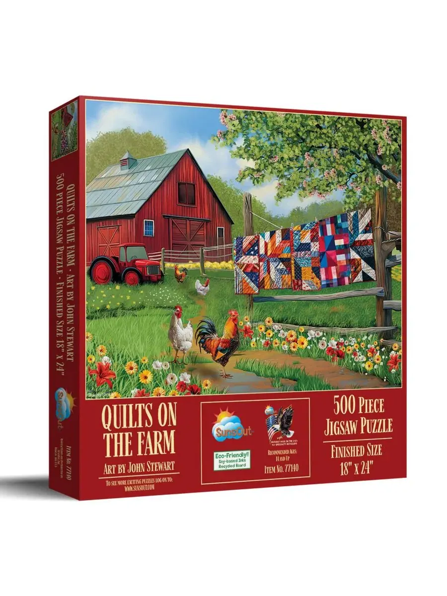 Пазл 500 элементов Quilts on the Farm SunsOut