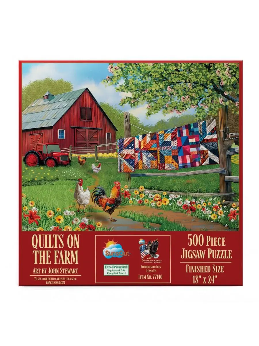 Пазл 500 элементов Quilts on the Farm SunsOut — изображение 2 из 5, нет цвета