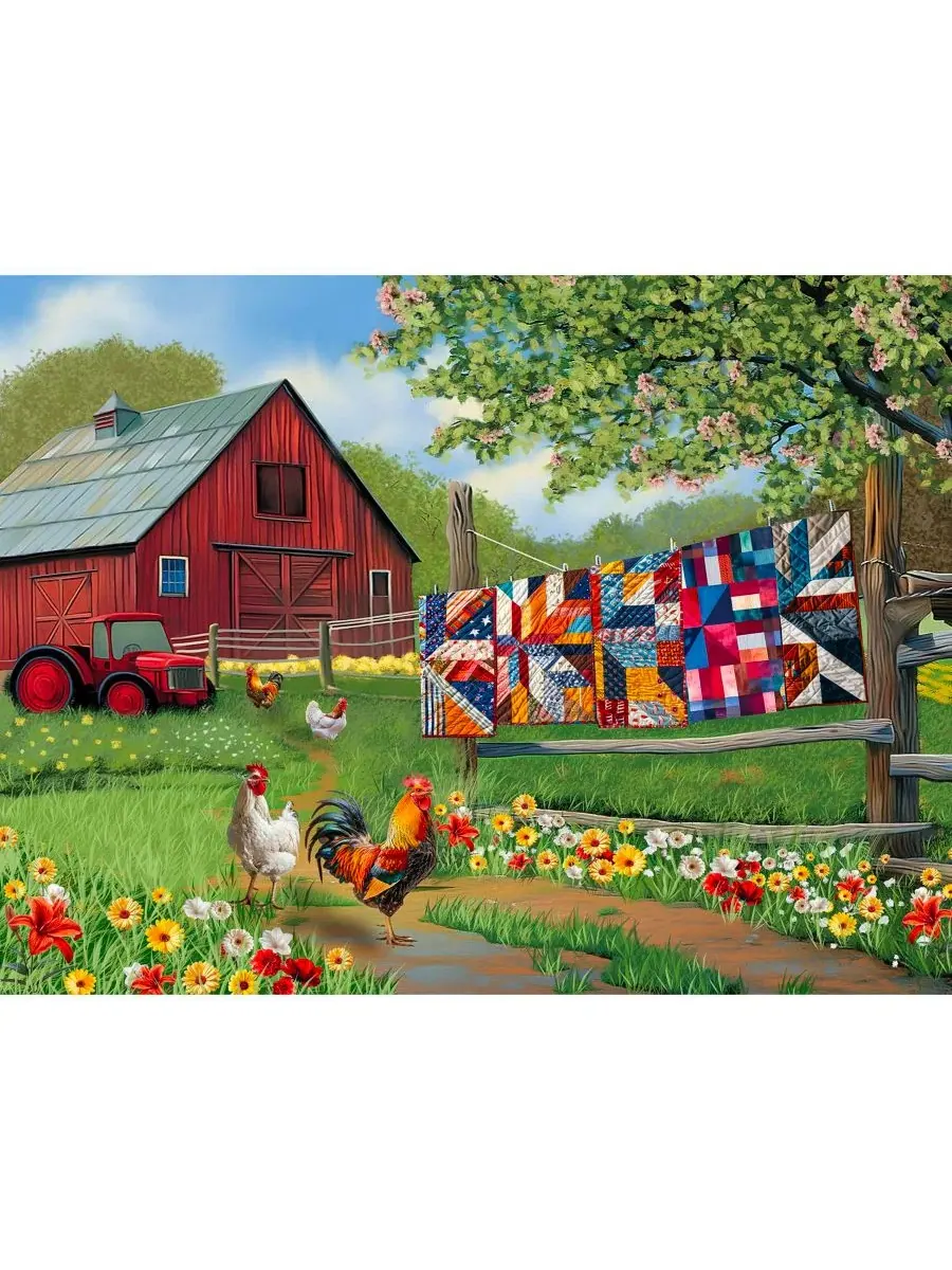Пазл 500 элементов Quilts on the Farm SunsOut — изображение 4 из 5, нет цвета
