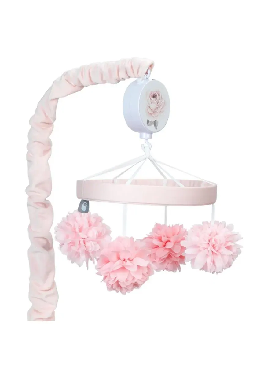 Музыкальный мобиль для детской кроватки Signature Botanical Baby Pink Floral Lambs & Ivy