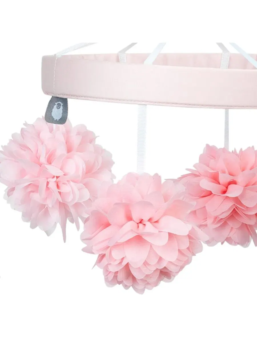 Музыкальный мобиль для детской кроватки Signature Botanical Baby Pink Floral Lambs & Ivy — изображение 6 из 6, розовый