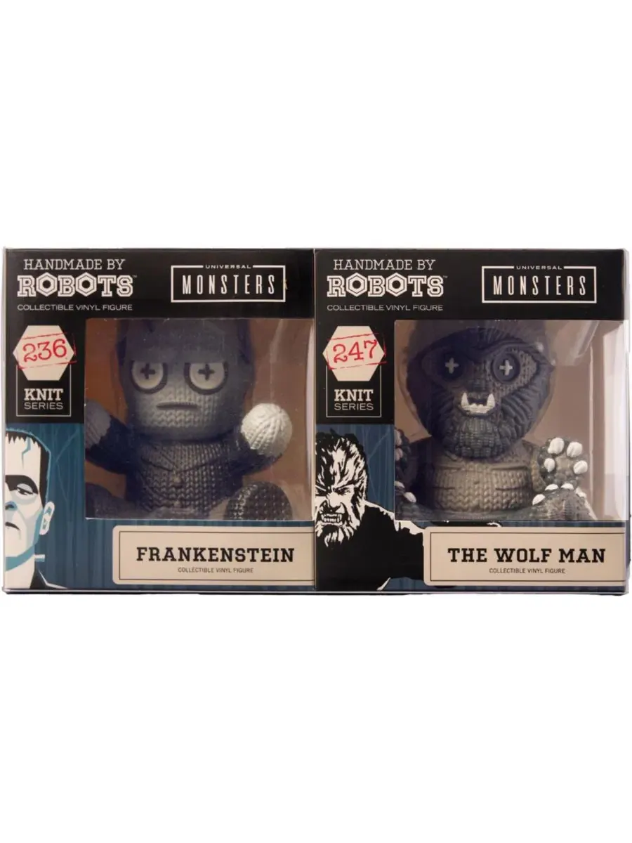 Коллекционная фигурка Universal Monsters - Frankenstein & Wolf Man 2-Pack Handmade By Robots