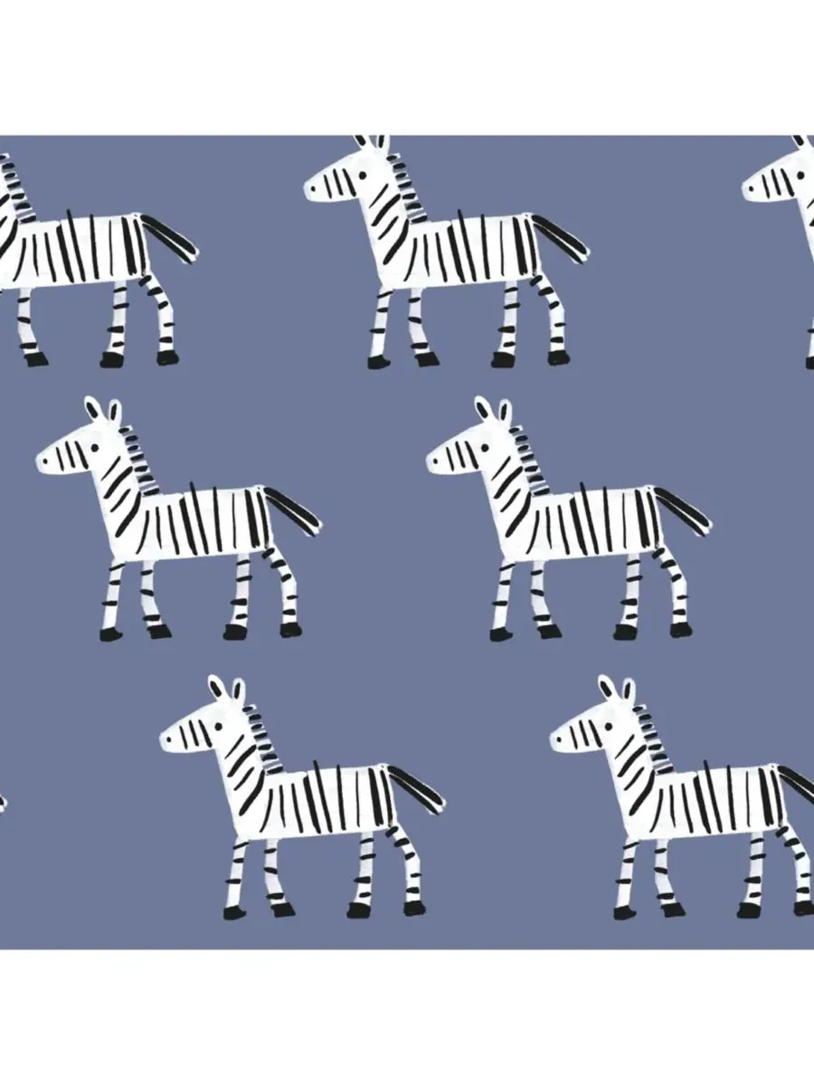 Детская простынь Baby Signature Zebra Blue из органического хлопка, дышащая и натягивающаяся на — изображение 3 из 4, синий