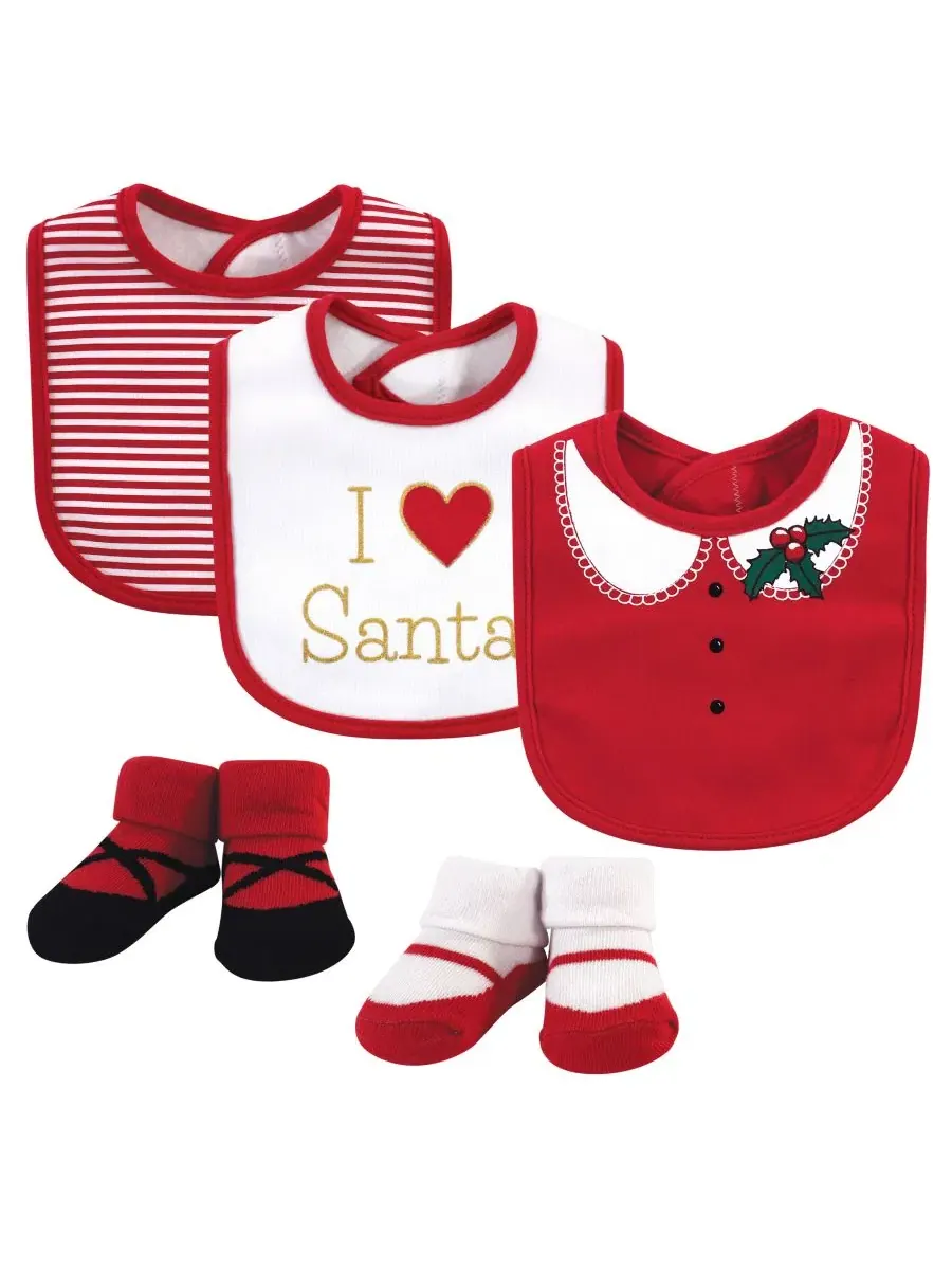 Набор аксессуаров Treasure Cotton: нагрудник и носок Little Treasure