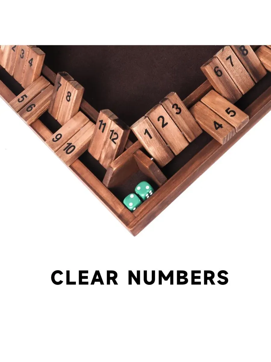 Настольная игра Shut the Box из соснового дерева, 4 игрока GSE Games & Sports Expert — изображение 5 из 6, коричневый