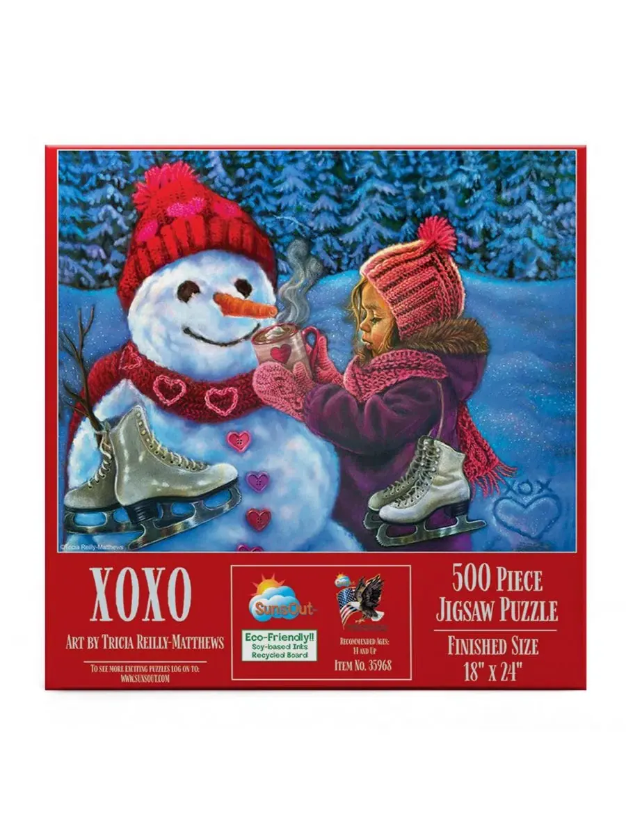 Пазл XOXO из 500 деталей для взрослых, рождественский Sunsout — изображение 2 из 5, нет цвета