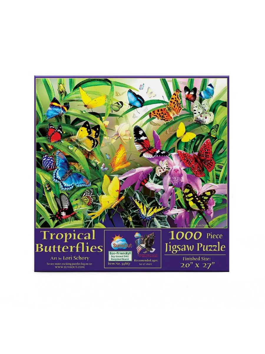 Пазл Tropical Butterflies, 1000 элементов SunsOut — изображение 2 из 5, нет цвета
