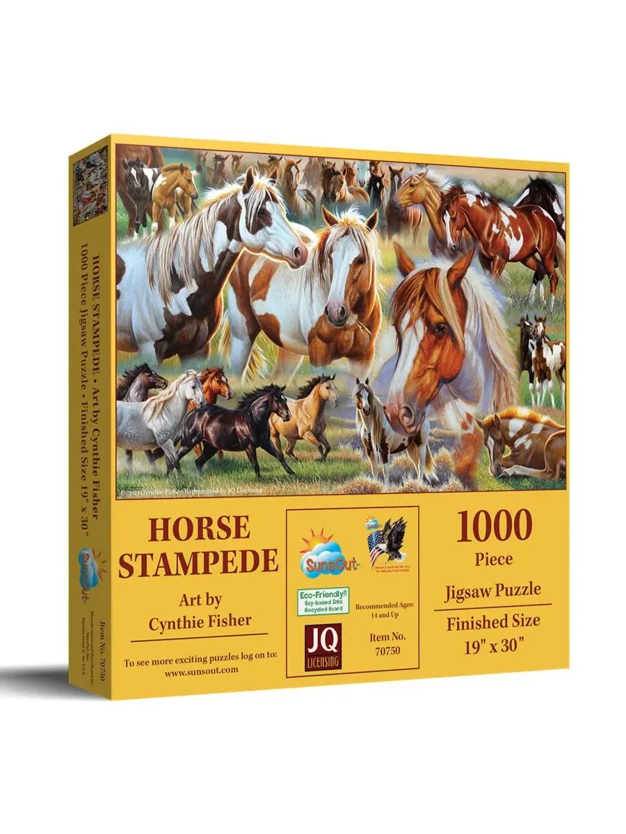 Пазл из 1000 элементов «Horse Stampede» SunsOut, 48×76 см