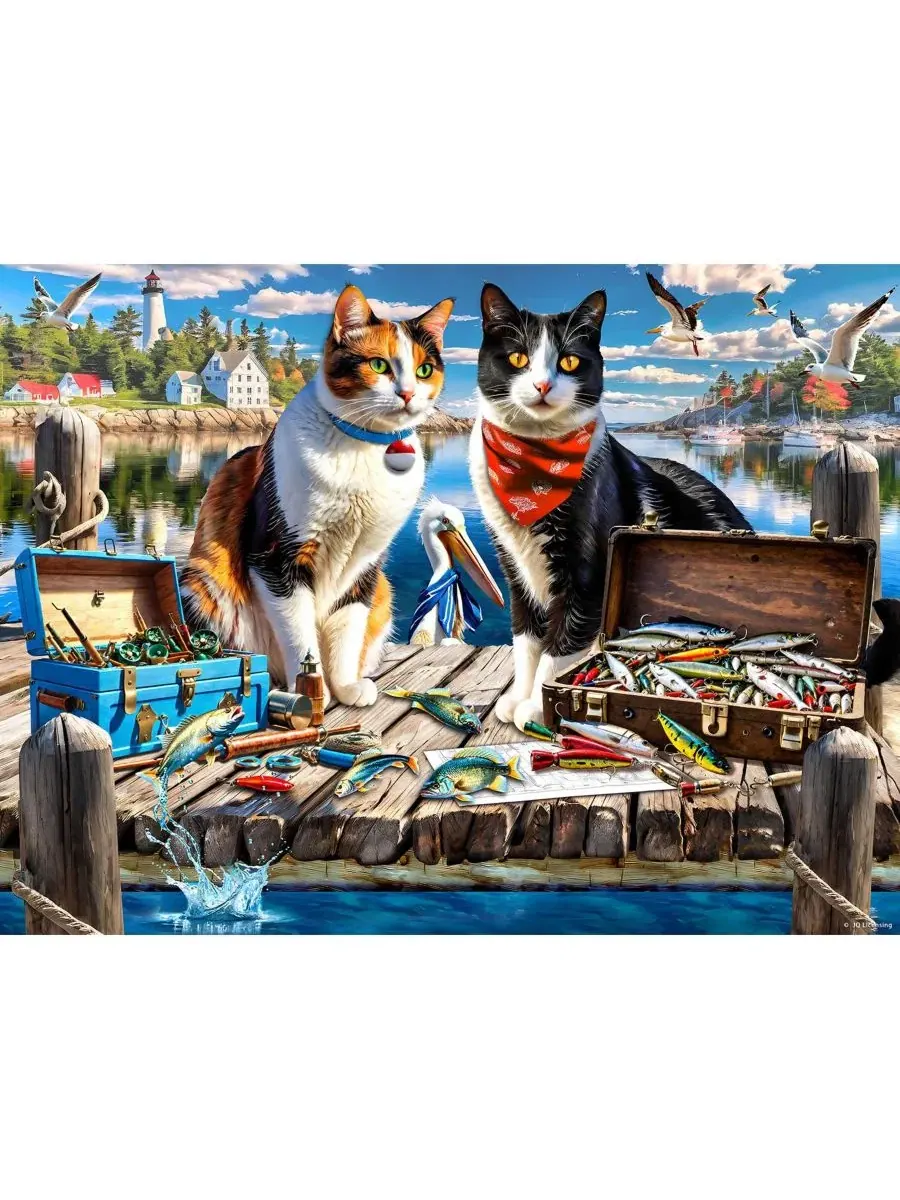 Пазл 1000 элементов Wharf Cats SunsOut — изображение 4 из 5, нет цвета