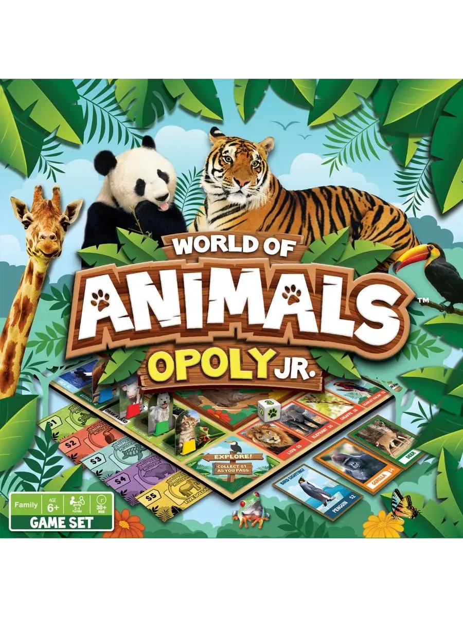 Настольная игра World of Animals Opoly Junior MasterPieces Puzzles