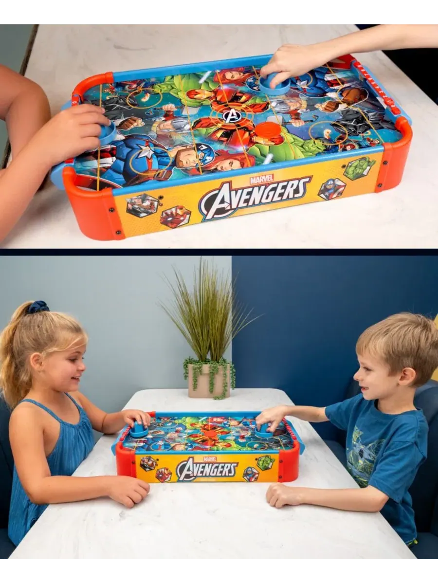Настольный аэрохоккей Avengers Electronic Tabletop Air Hockey Wood World Tech Toys — изображение 5 из 8, нет цвета