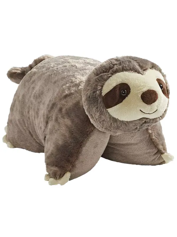 Фирменная плюшевая игрушка в виде солнечного ленивца Pillow Pets — коричневый