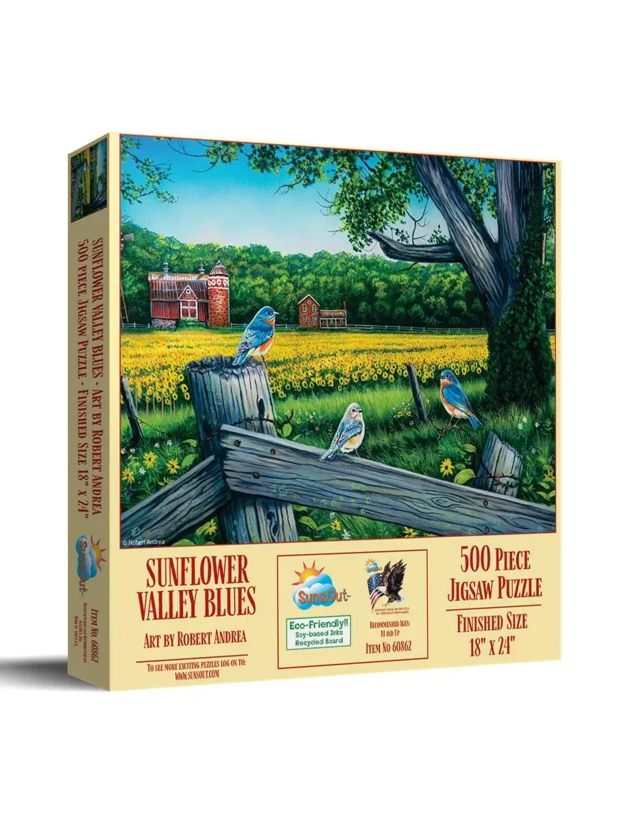 Пазл «Sunflower Valley Blues» (500 деталей) для взрослых Sunsout