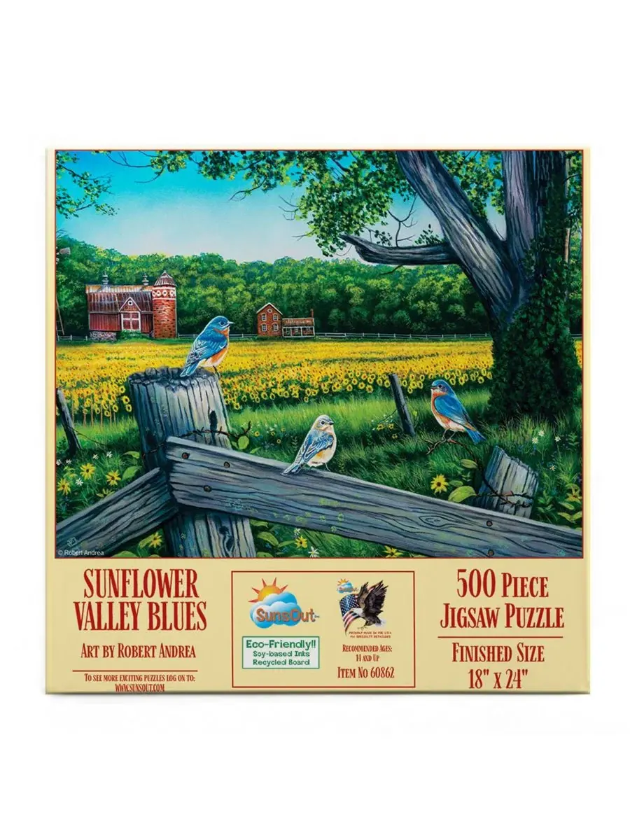 Пазл «Sunflower Valley Blues» (500 деталей) для взрослых Sunsout — изображение 2 из 5, нет цвета