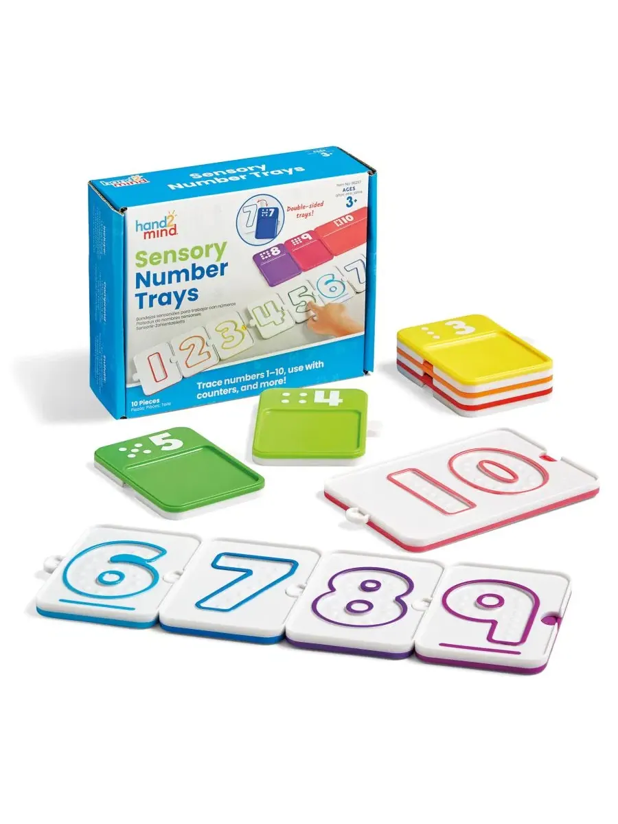 Набор сенсорных трафаретов для цифр Learning Resources Sensory Number Trays, 10 шт.