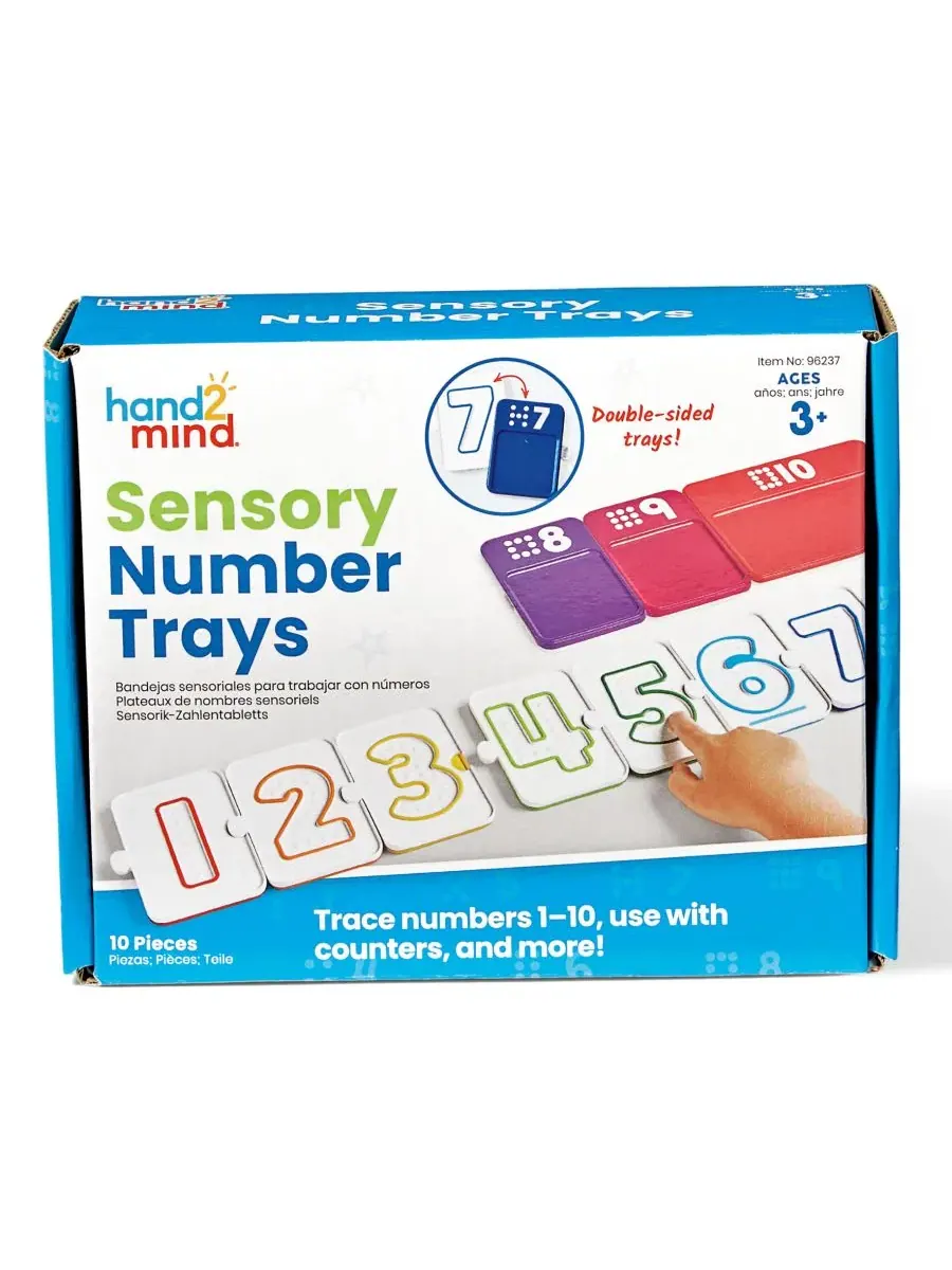 Набор сенсорных трафаретов для цифр Learning Resources Sensory Number Trays, 10 шт. — изображение 2 из 7, мульти