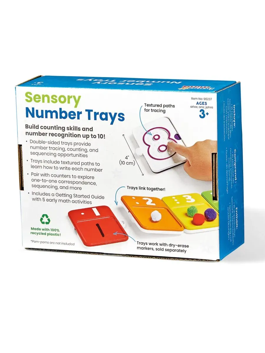 Набор сенсорных трафаретов для цифр Learning Resources Sensory Number Trays, 10 шт. — изображение 3 из 7, мульти
