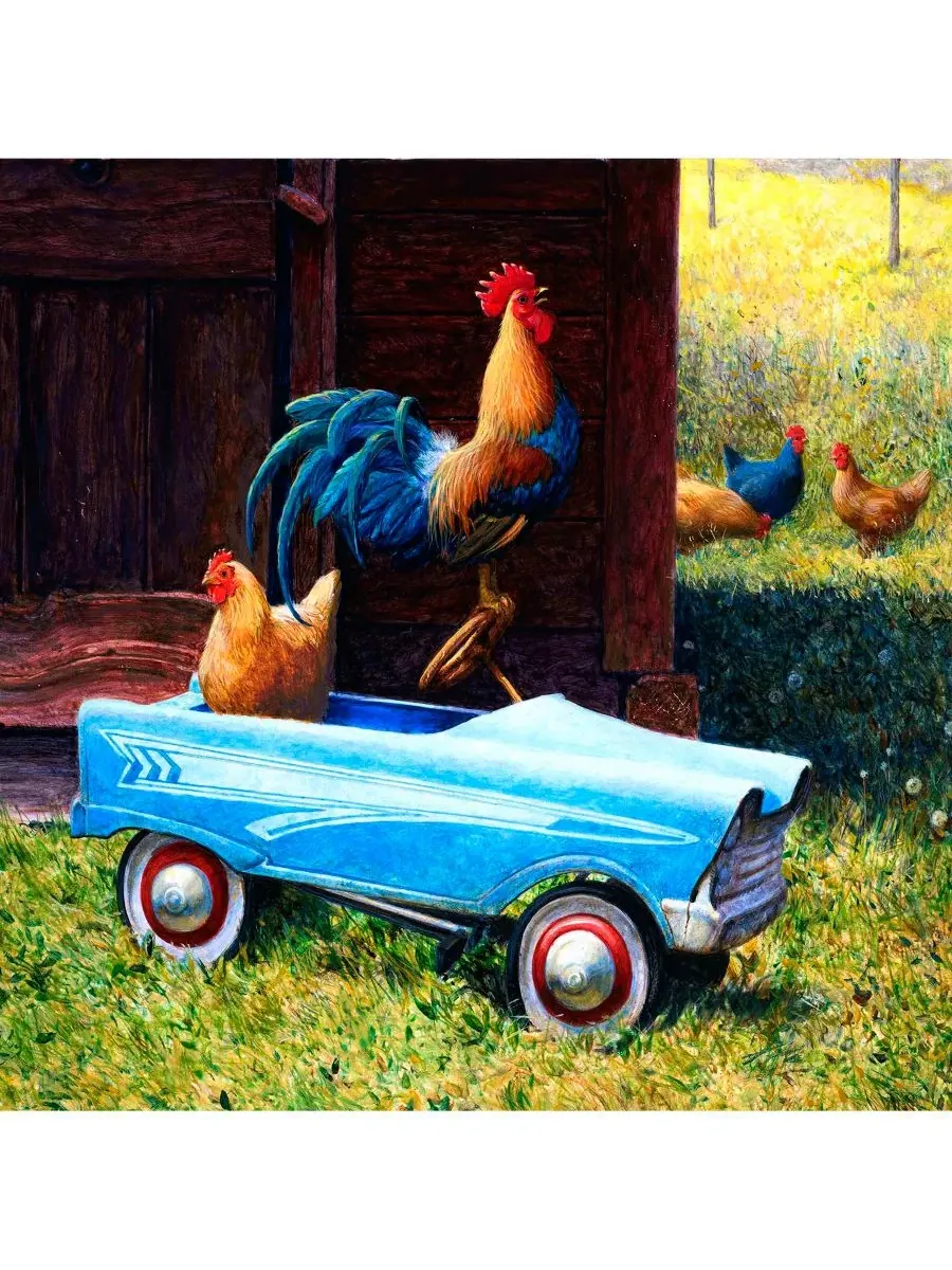 Пазл 500 деталей «Rooster Takes the Wheel» SunsOut — изображение 4 из 5, нет цвета