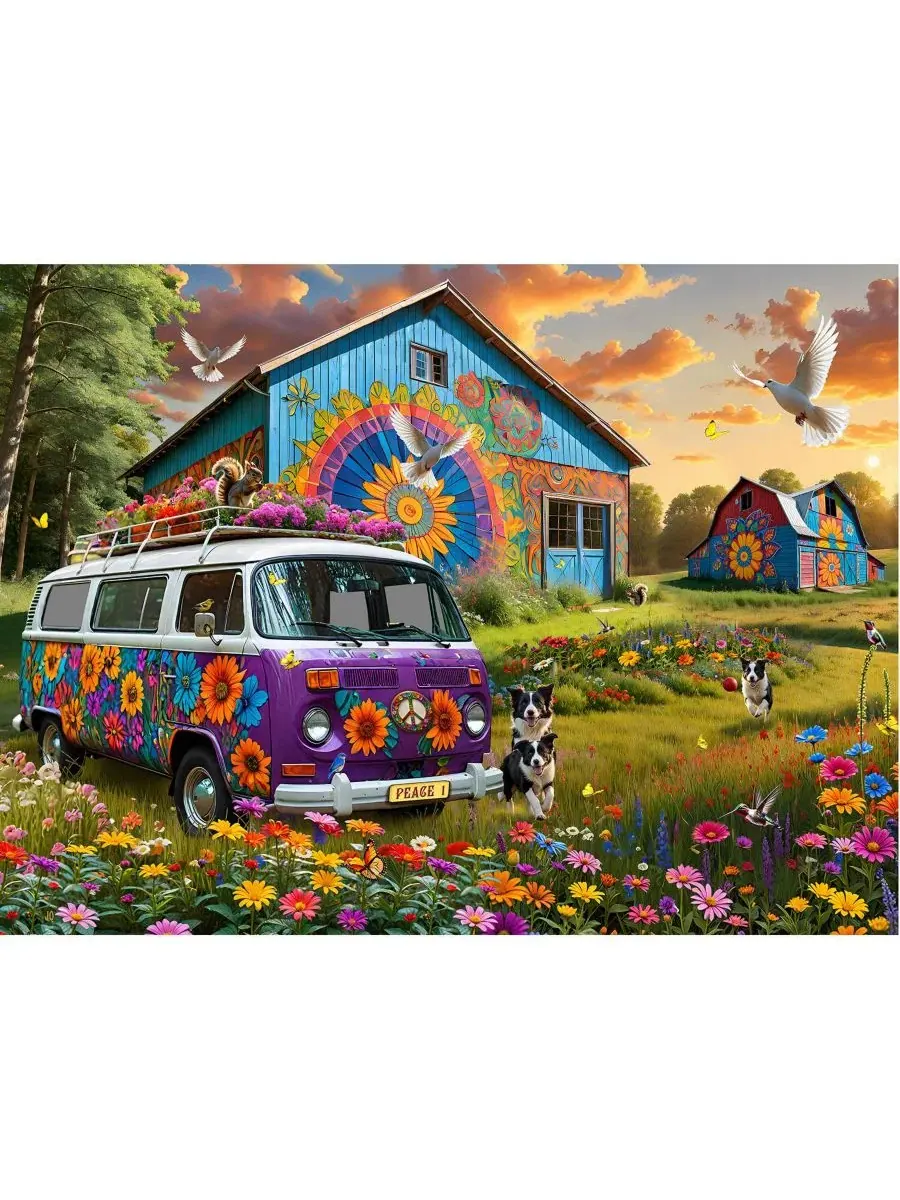 Пазл «Дом хиппи» из 500 деталей для взрослых Sunsout — изображение 4 из 5, нет цвета