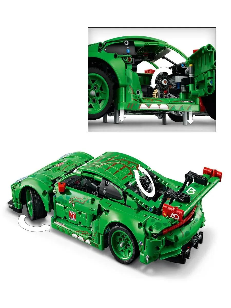 Конструктор LEGO Technic Porsche 911 GT3 R Rexy AO Racing Car, 1313 деталей — изображение 3 из 6, нет цвета