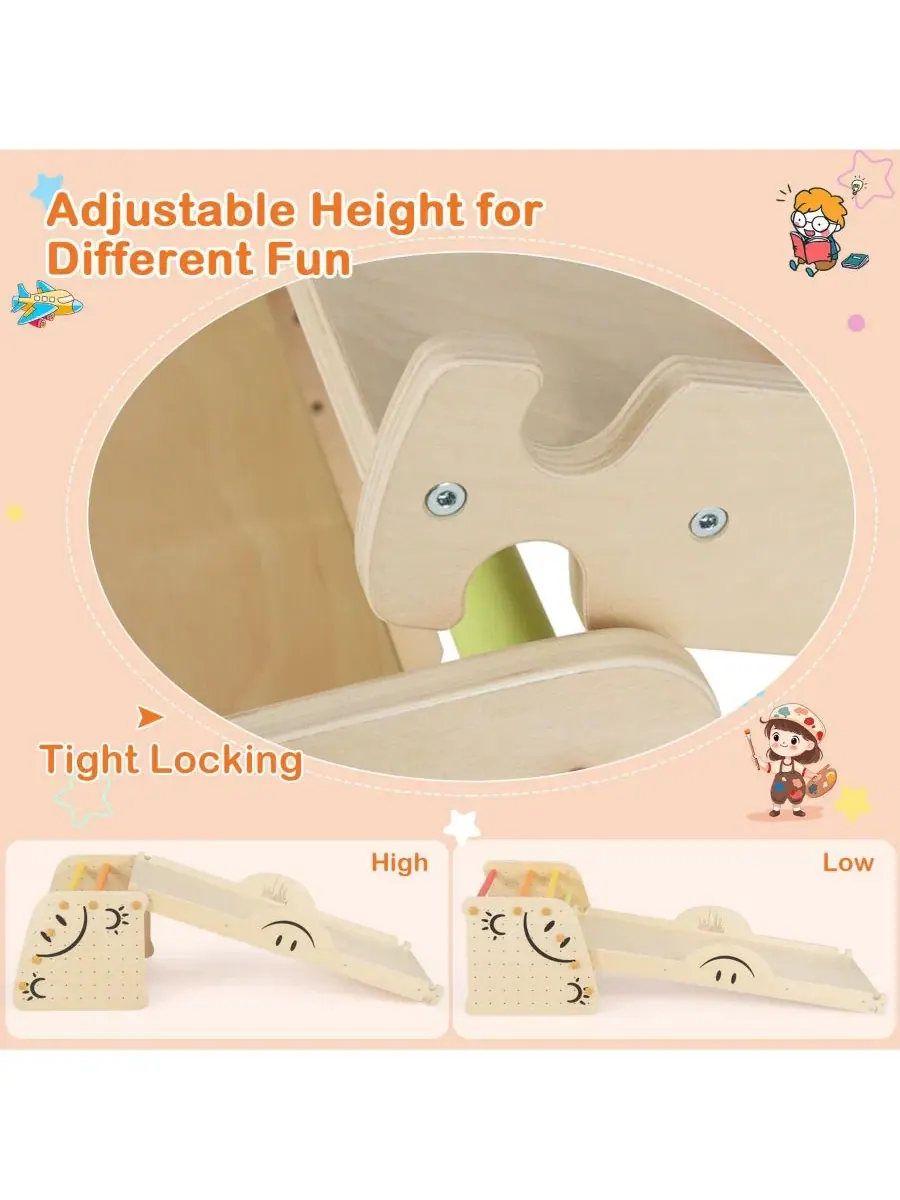 Детский деревянный игровой набор-качалка с горкой и лестницей, модель Triangle Climber Set GOUUN — изображение 9 из 10