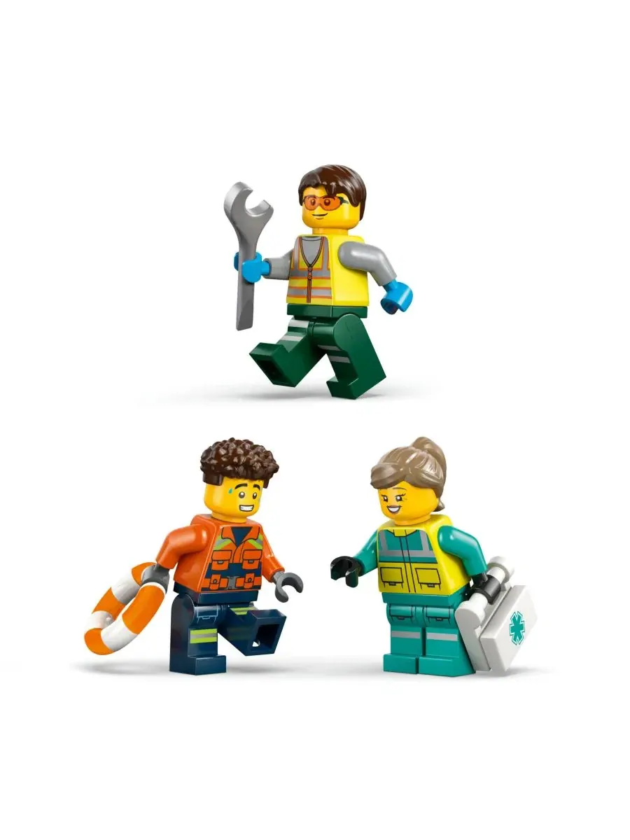 Конструктор LEGO City с самолетом, сервисным грузовиком и судном на воздушной подушке, 990 деталей — изображение 2 из 12