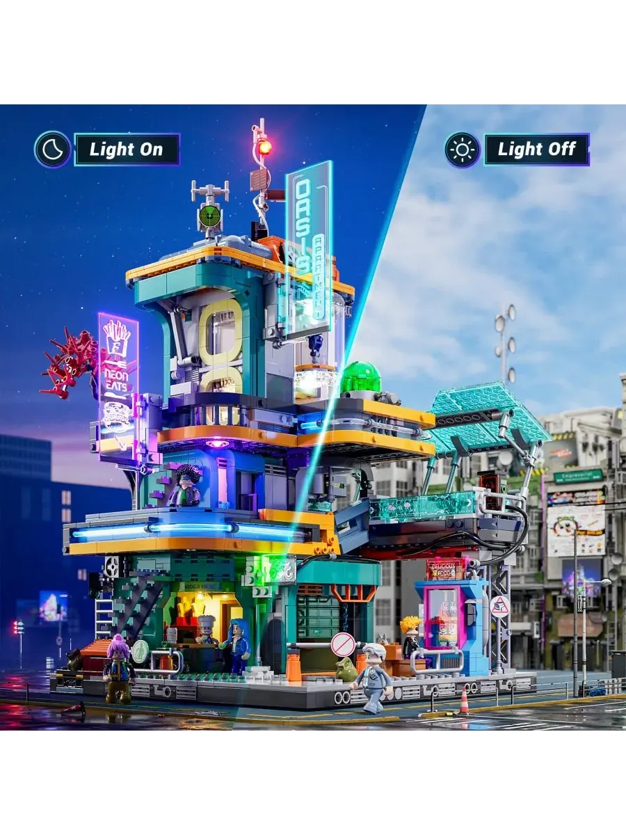 Конструктор Cyberpunk Mansion Lighting Building-Bricks Set, 2524 детали Lumibricks — изображение 4 из 10, нет цвета