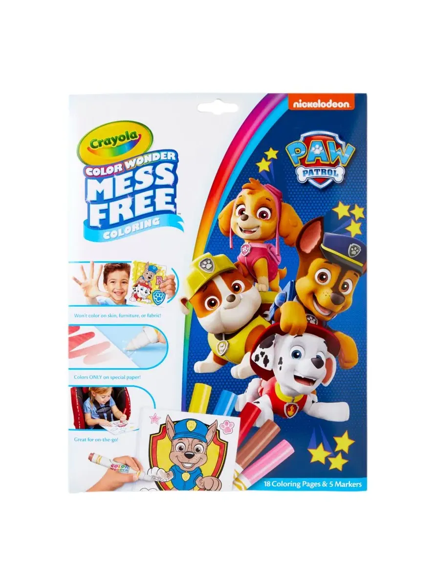 Набор для раскрашивания Color Wonder с персонажами Paw Patrol, 2 комплекта Crayola — изображение 2 из 3, мульти