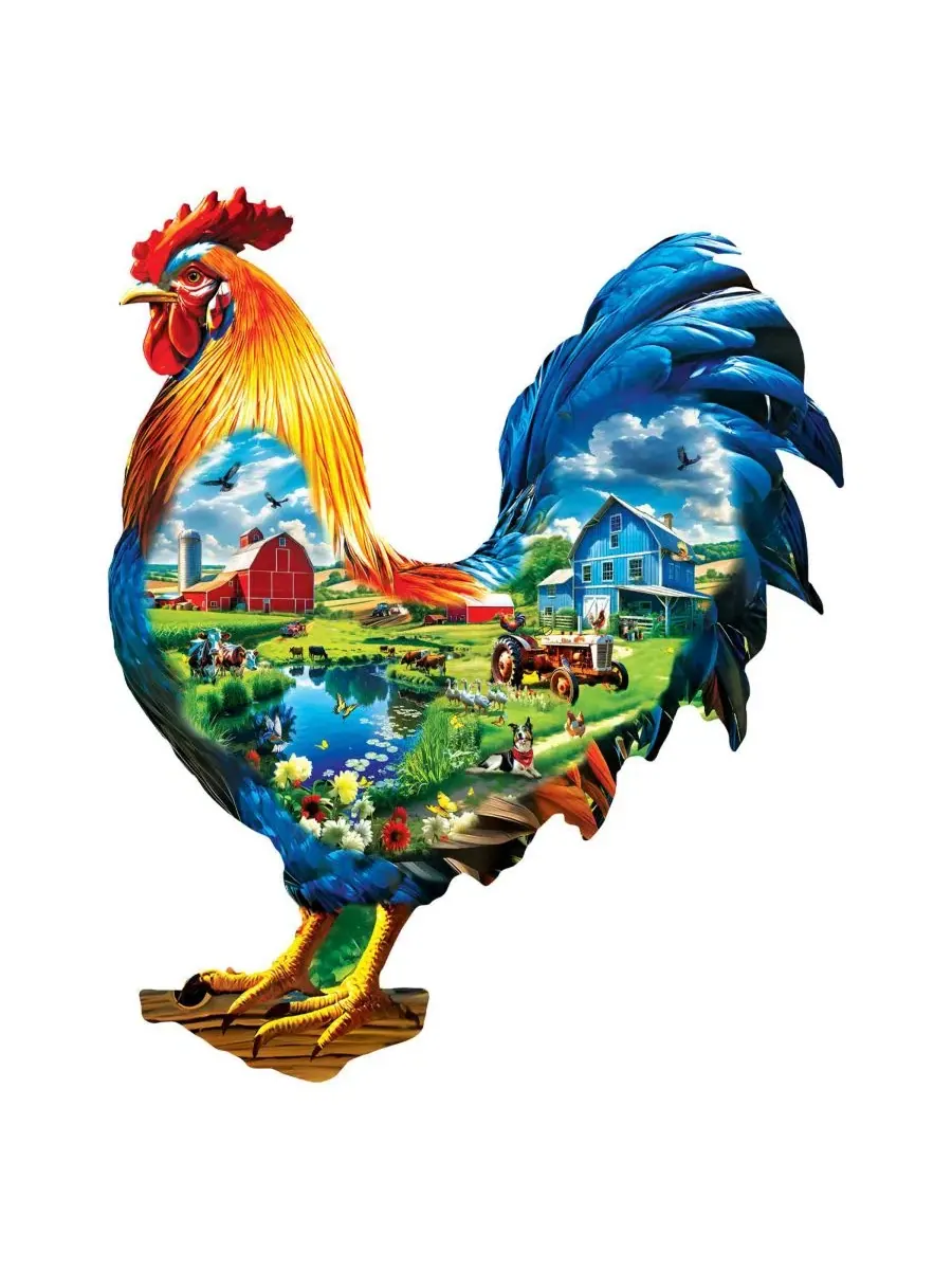 Пазл фигурный «The Rooster's Song» 500 деталей MasterPieces Puzzles — изображение 2 из 3, нет цвета