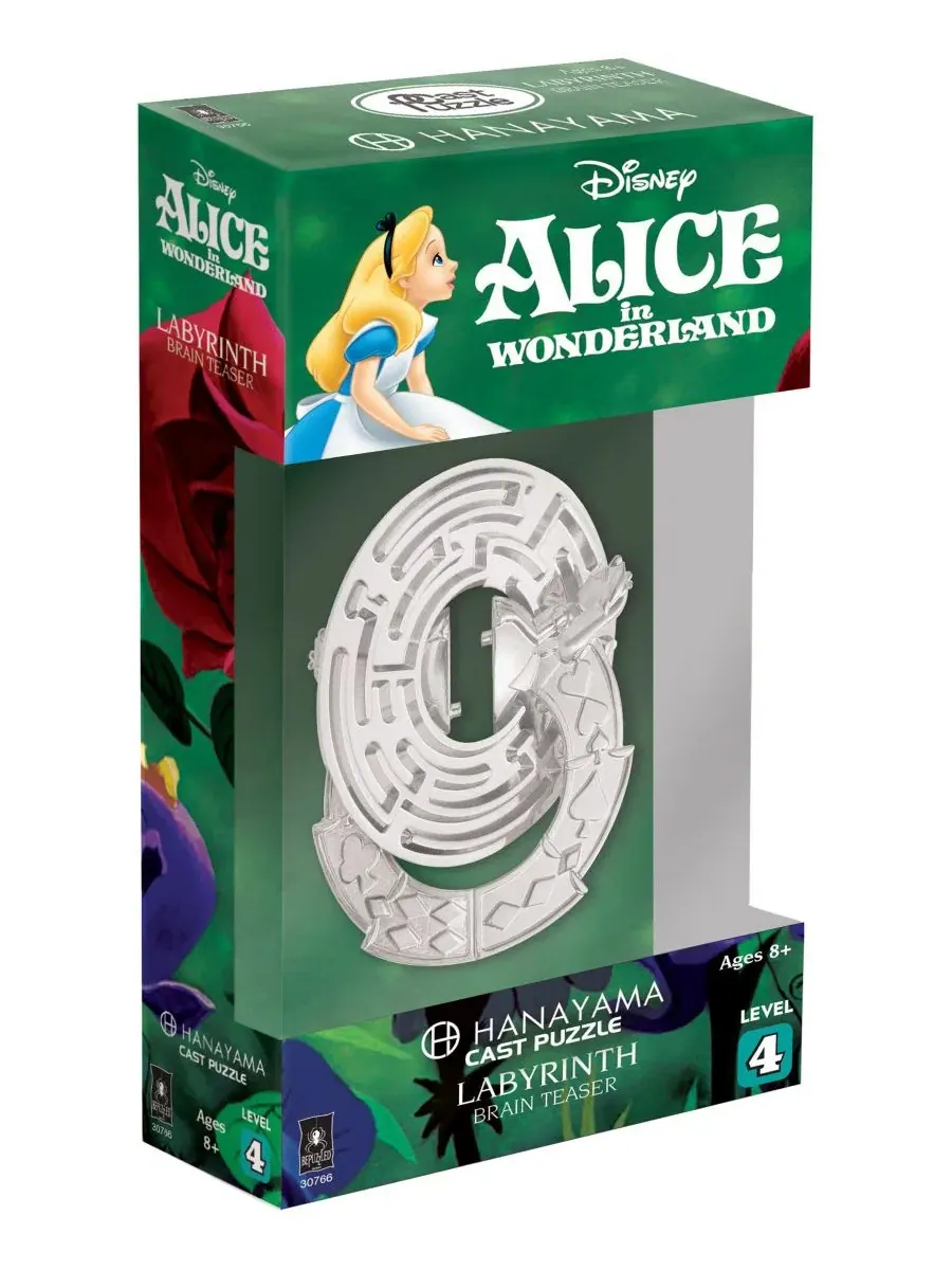 Головоломка Hanayama, уровень 4, Cast Puzzle - Disney «Алиса в Стране чудес» - Лабиринт Bepuzzled — мульти