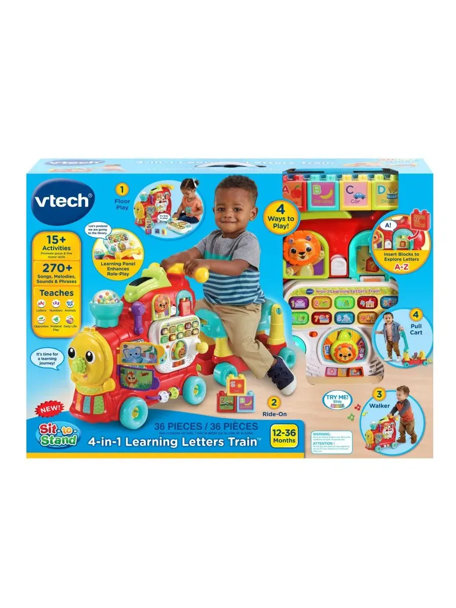 4-в-1 обучающий поезд Learning Letters Train VTech — изображение 3 из 5, мульти