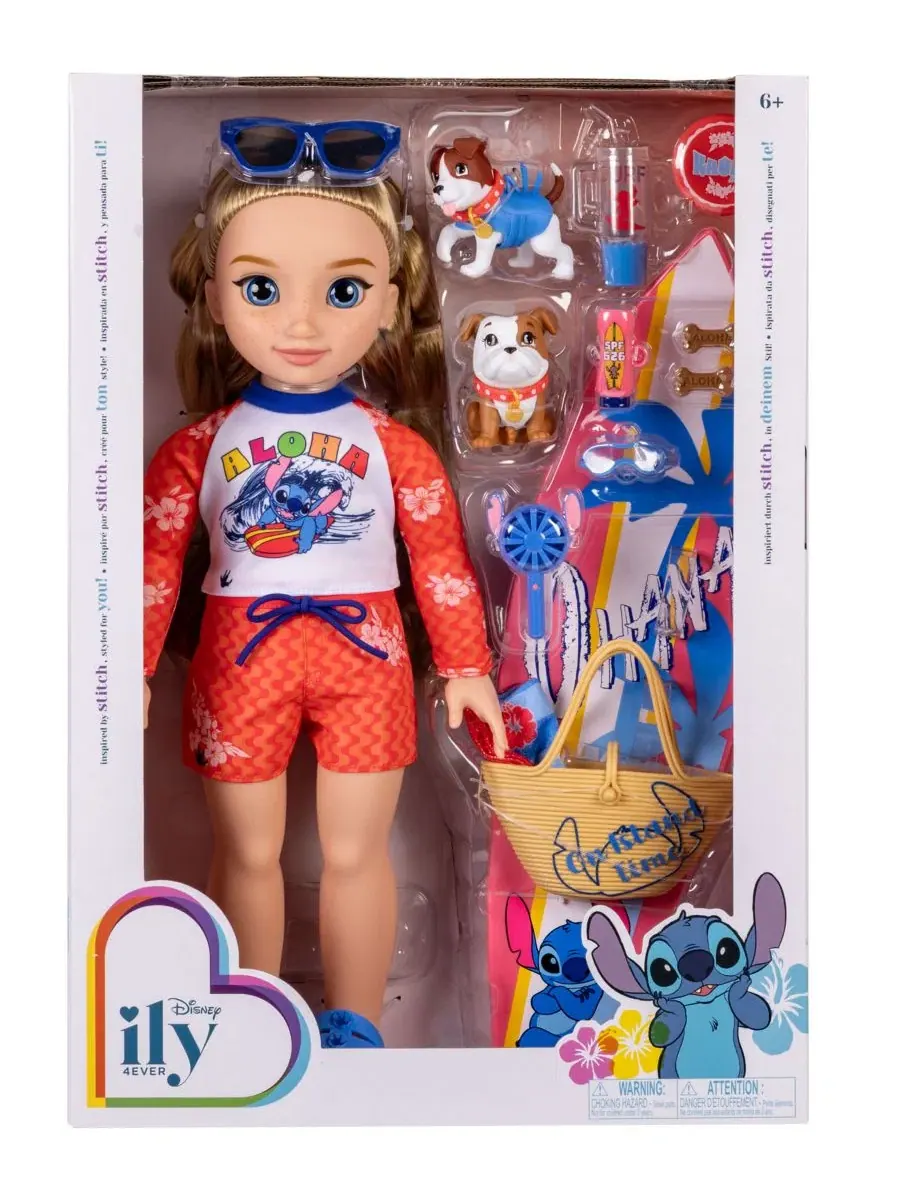 Кукла с серфингом и двумя щенками Lilo & Stitch Disney Princess — изображение 4 из 4, нет цвета