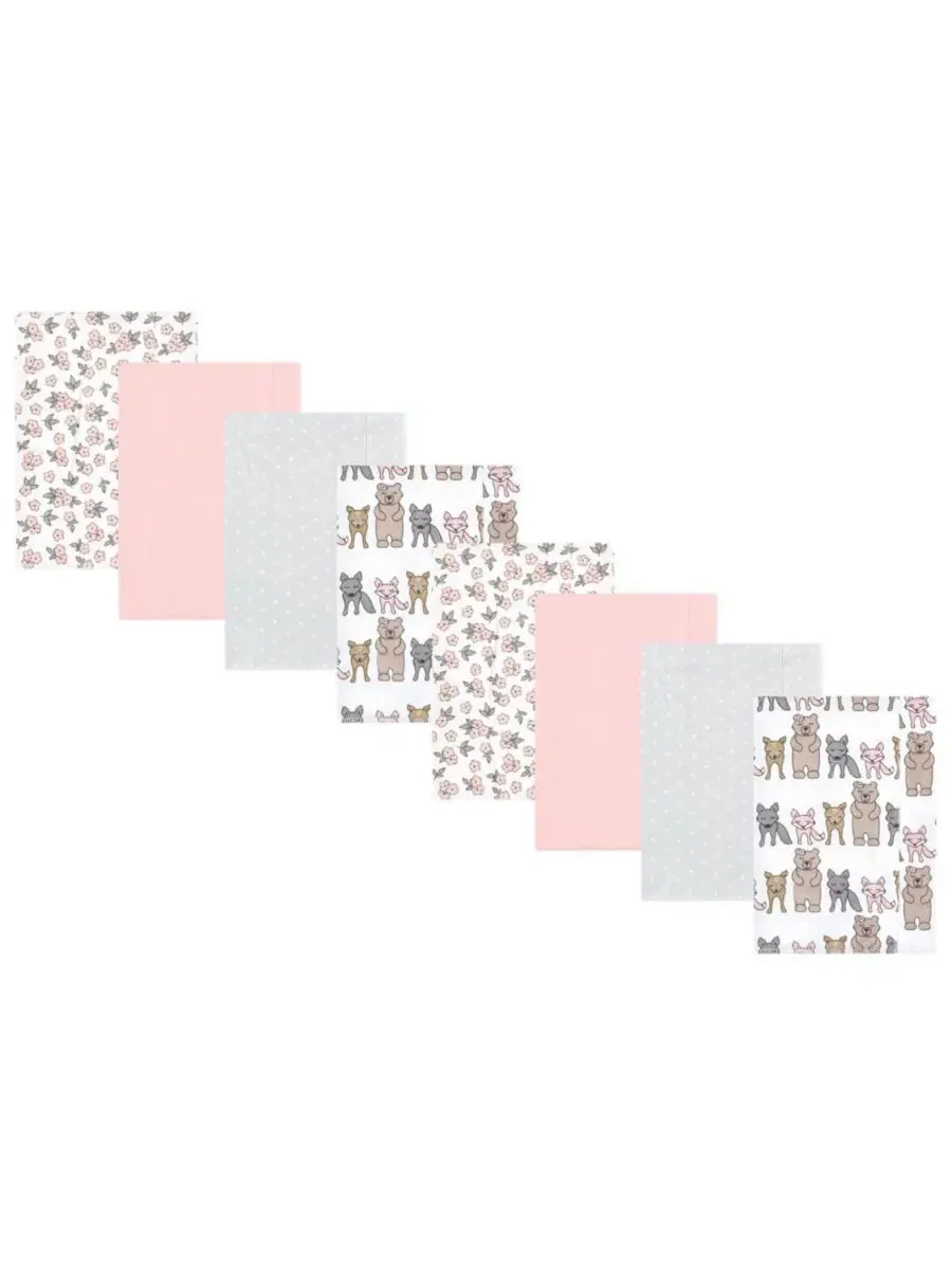 Набор хлопковых фланелевых салфеток для срыгивания для девочек Hudson Baby — изображение 1 из 6, розовый