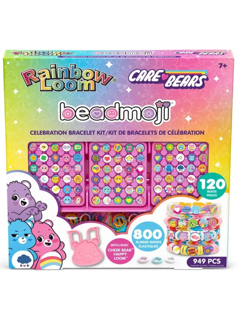 Beadmoji: Набор для создания праздничных браслетов - Мишки Care Bears Rainbow Loom — мульти