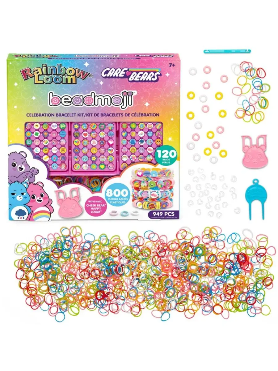 Beadmoji: Набор для создания праздничных браслетов - Мишки Care Bears Rainbow Loom — изображение 2 из 7, мульти