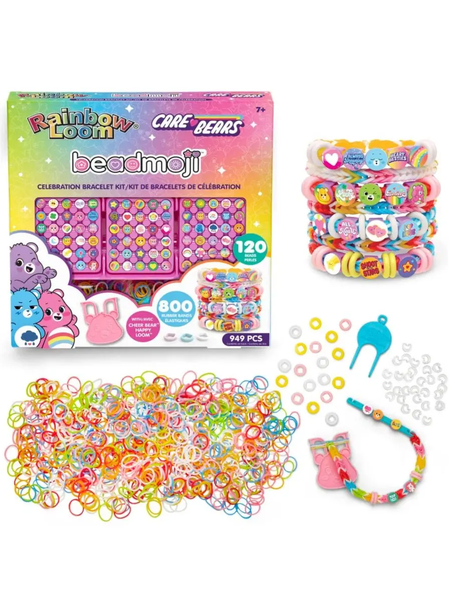 Beadmoji: Набор для создания праздничных браслетов - Мишки Care Bears Rainbow Loom — изображение 5 из 7, мульти