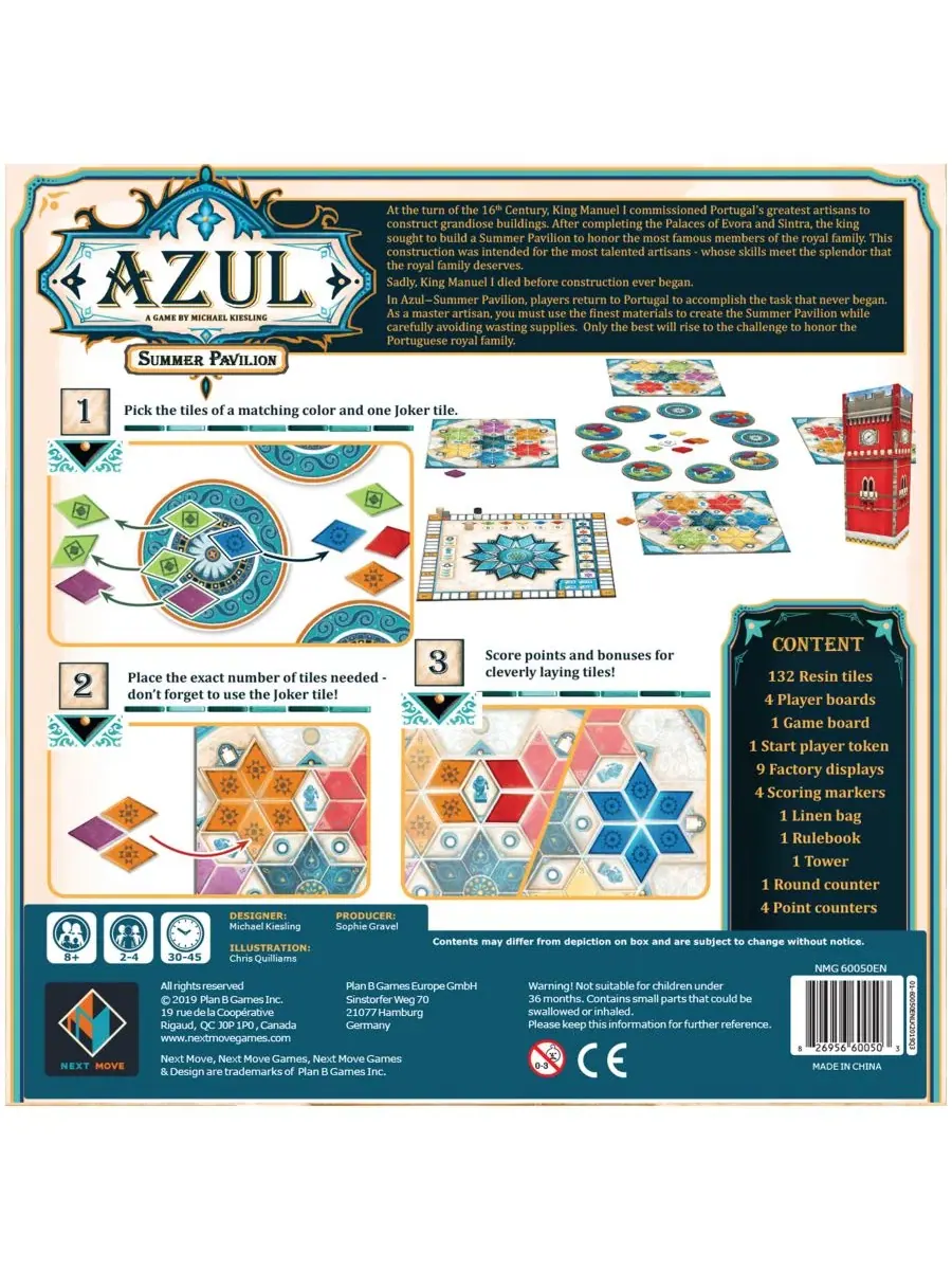 Настольная игра Azul: Summer Pavilion, 159 элементов Next Move Games — изображение 3 из 6, мульти