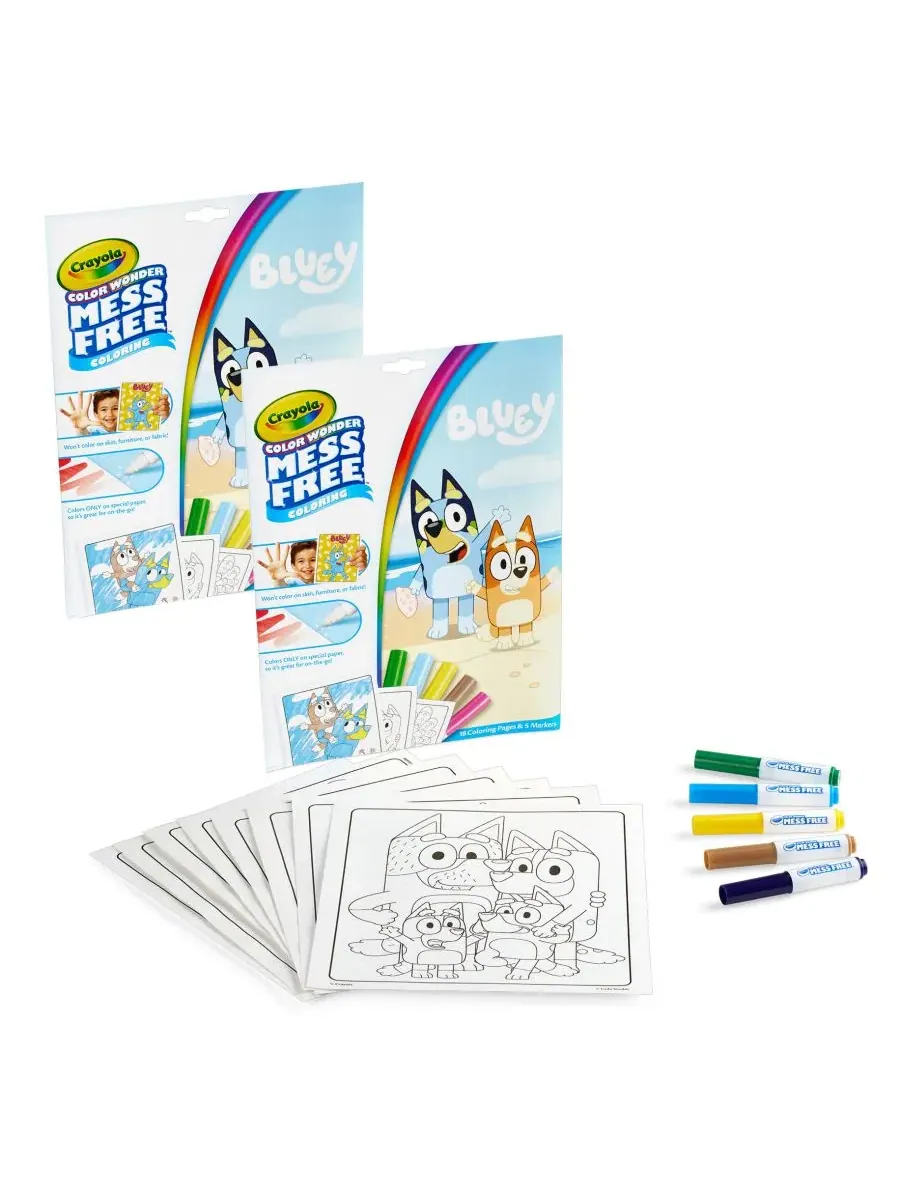 Набор для раскрашивания Color Wonder Bluey с маркерами, 2 комплекта Crayola