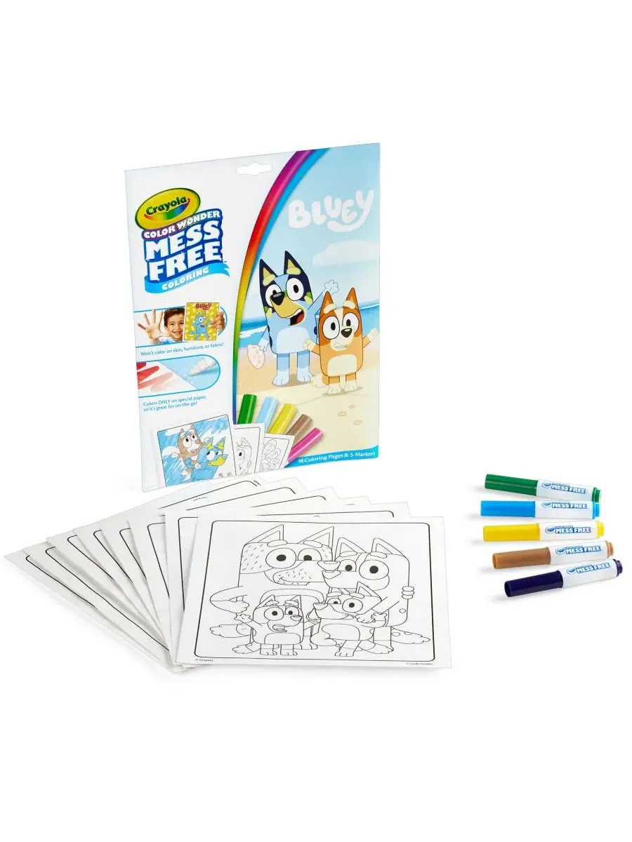 Набор для раскрашивания Color Wonder Bluey с маркерами, 2 комплекта Crayola — изображение 4 из 6, мульти