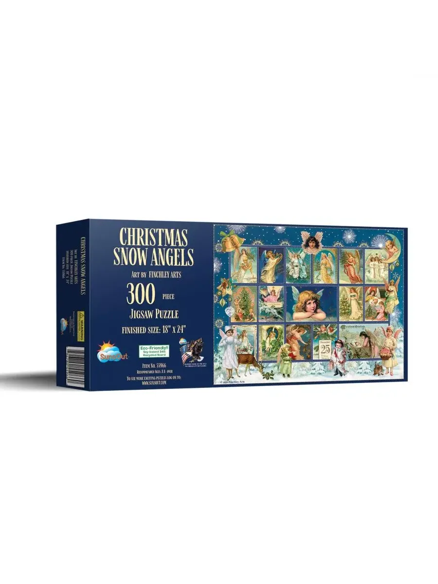 Пазл 300 деталей «Christmas Snow Angels» SunsOut