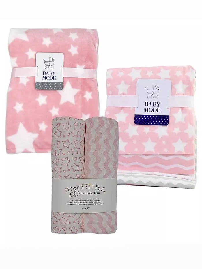 Коллекция детских одеял Baby Girls Stars, набор из 7 предметов Tendertyme — белый