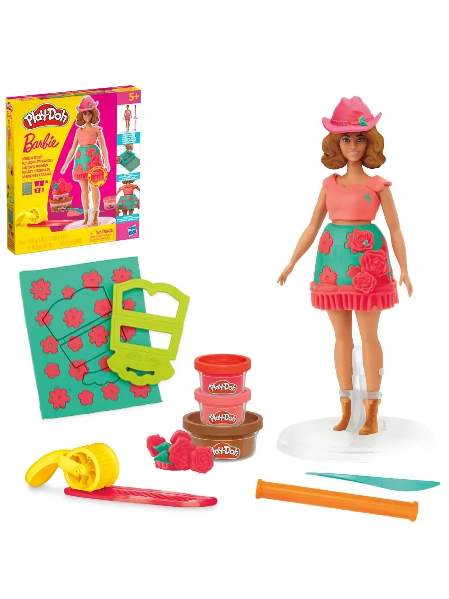 Набор Барби с цветочным рисунком и бахромой Play-Doh — мульти