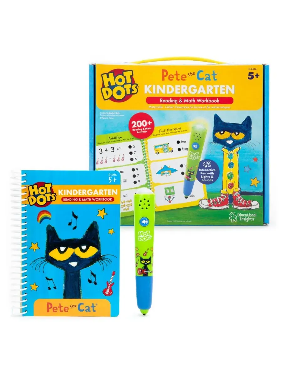 Обучающий набор с интерактивной ручкой Hot Dots Pete the Cat Educational Insights — мульти