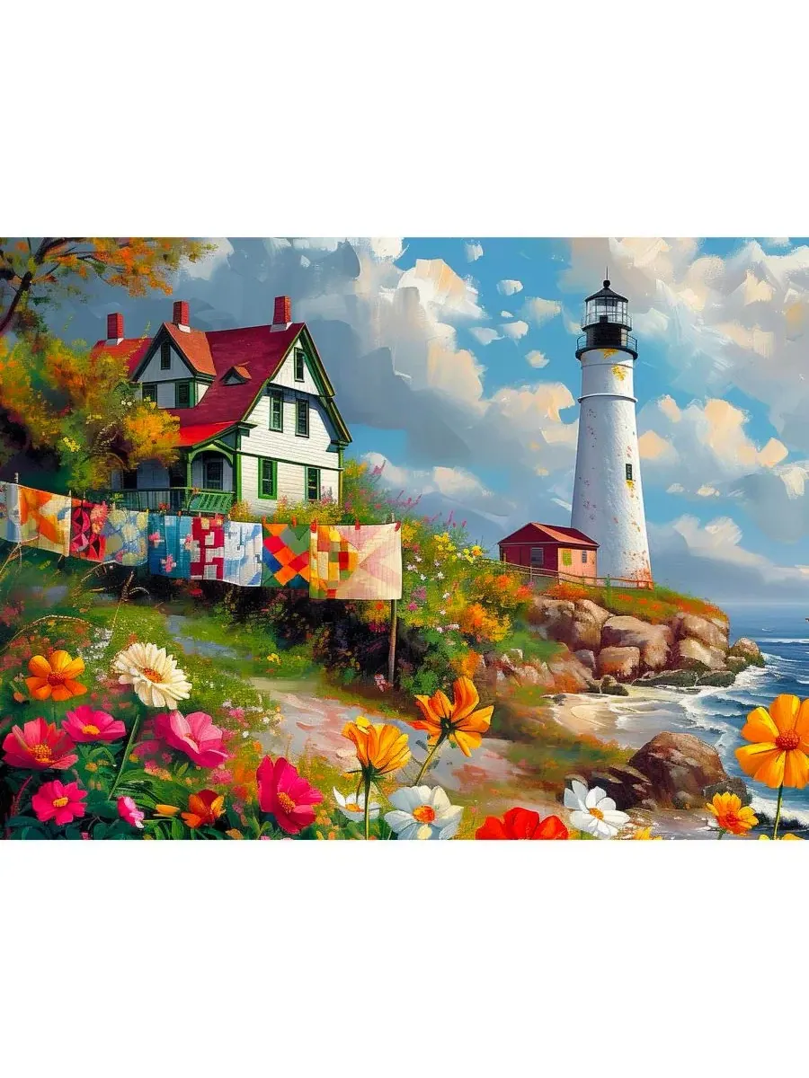 Пазл Lighthouse Quilts 1000 элементов SunsOut — изображение 3 из 5, нет цвета