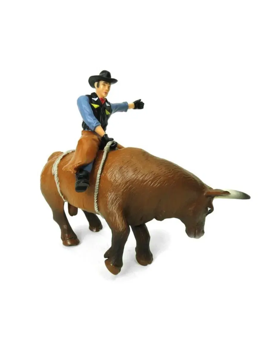 Фигурка быка с наездником 1/16 Brown Bucking Bull and Rider Little Buster Toys — изображение 2 из 3, нет цвета