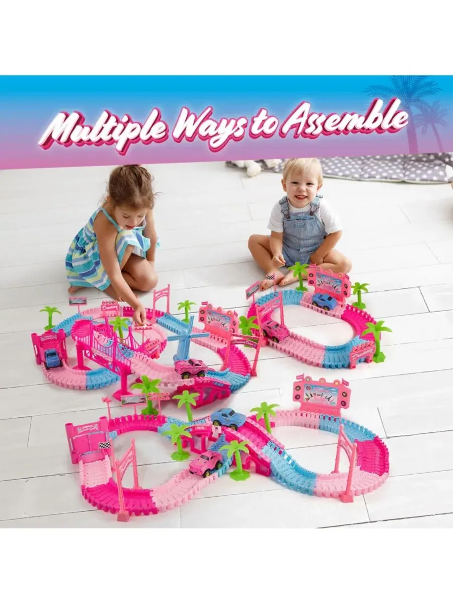 Набор Pink Paradise Adventure Tracks, 225 деталей Usa Toyz — изображение 2 из 8, нет цвета